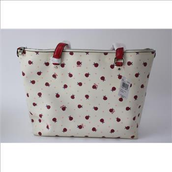 Coach Ladybug & Hearts Tote Handbag, Red/White