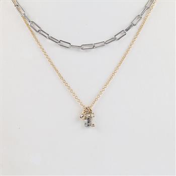 Coach Lock & Key Layered Charm Necklace