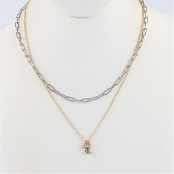 Coach Lock & Key Layered Charm Necklace