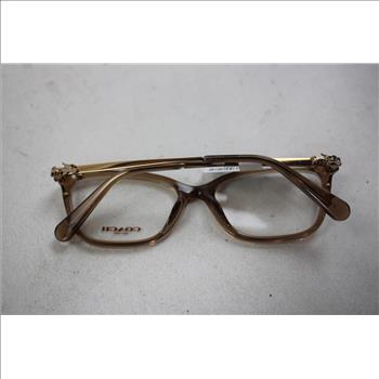 Coach Metal Butterfly-Frame Eyeglasses, Transparent Brown