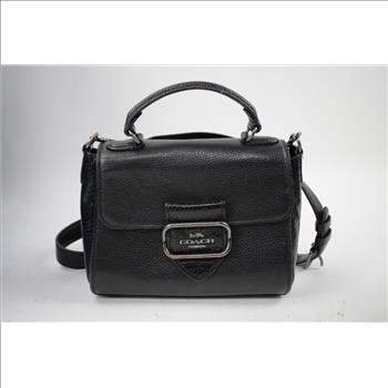 Coach Morgan Top Handle Leather Satchel Bag With Brown Coach Wallet
