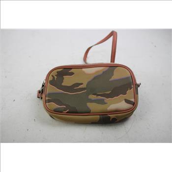 Coach Pink/Tan Camo Pouch Bag With Strap