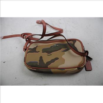 Coach Pink/Tan Camo Pouch Bag With Strap