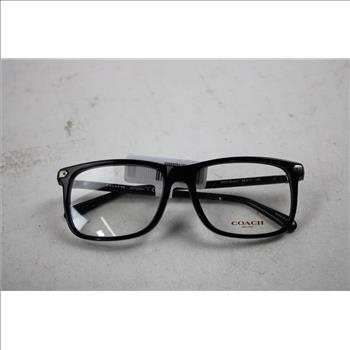 Coach Polished Black Framed Squared Eyeglasses