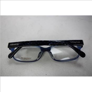 Coach Rectangle Full-Frame Eyeglasses, Transparent Blue