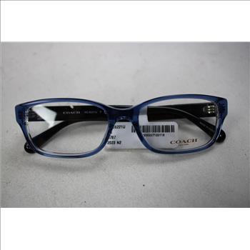 Coach Rectangle Full-Frame Eyeglasses, Transparent Blue