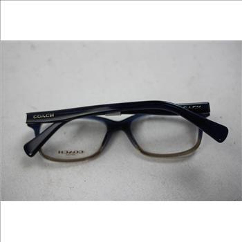 Coach Rectangular Full-Rim Women's Acetate Eyeglasses, Denim Taupe Glitter Gradient