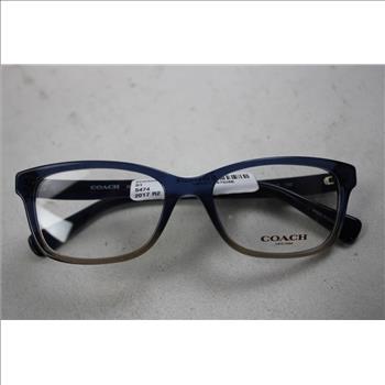 Coach Rectangular Full-Rim Women's Acetate Eyeglasses, Denim Taupe Glitter Gradient