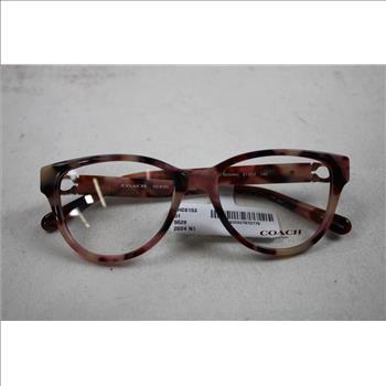 Coach Rounded Rose Pearl Tortoise Framed Eyeglasses