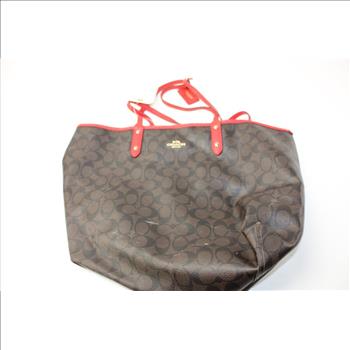 Coach Signature Reversible City Tote/Travel Pouch