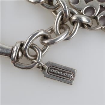 Coach Sterling Silver Chain With Heart Charm