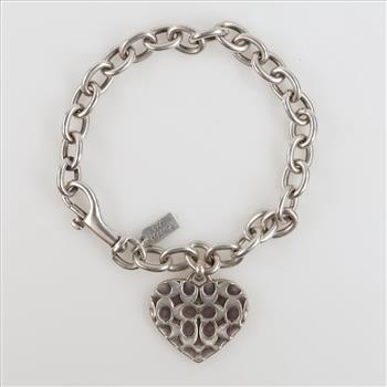 Coach Sterling Silver Chain With Heart Charm