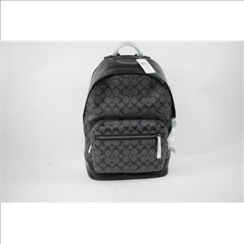 Coach West Signature Backpack, Charcoal/Black