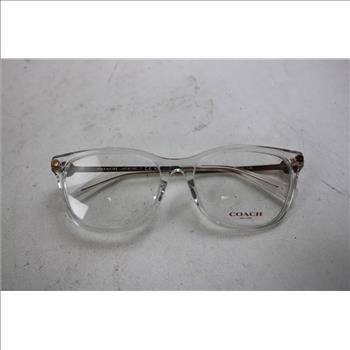 Coach Women's Full-Rim Cat-Eye Metal/Acetate Eyeglasses, Clear