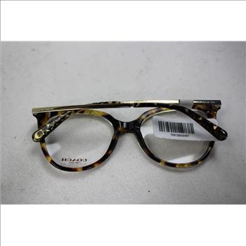 Coach Women's Full-Rim Geometric Eyeglasses, Spotty Tortoise