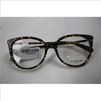 Coach Women's Full-Rim Geometric Eyeglasses, Spotty Tortoise