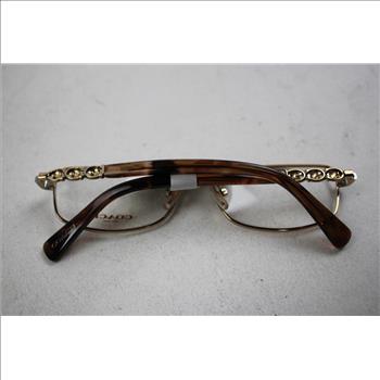 Coach Women's Full-Rim Rectangle Metal Eyeglasses, Shiny Rose Gold