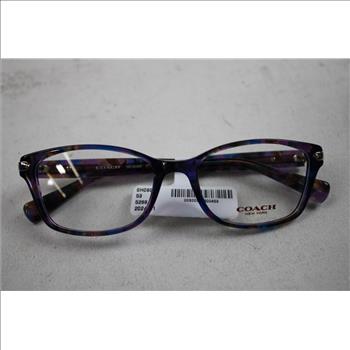 Coach Women's Full-Rim Rectangular Acetate Eyeglasses, Confetti Purple