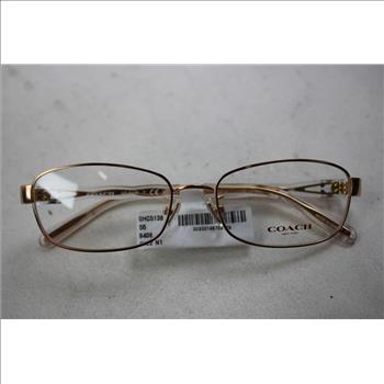 Coach Women's Full-Rim Rectangular Eyeglasses, Brushed Rose Gold
