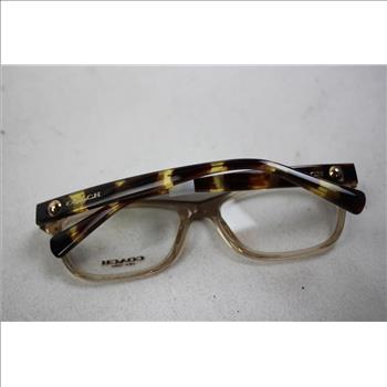 Coach Women's Full-Rim Rectangular Eyeglasses, Transparent Brown
