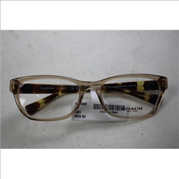 Coach Women's Full-Rim Rectangular Eyeglasses, Transparent Brown