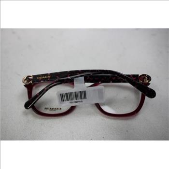 Coach Women's Full-Rim Square Eyeglasses, Transparent Ruby