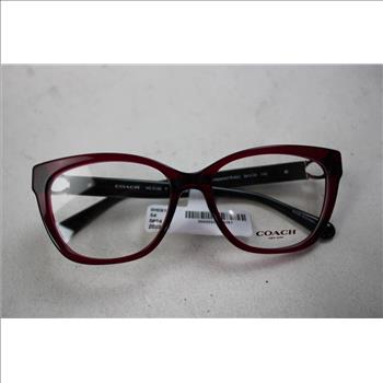 Coach Women's Full-Rim Square Eyeglasses, Transparent Ruby