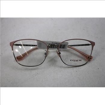 Coach Women's Rectangle Metal Eyeglasses, Satin Pink/Light Gold