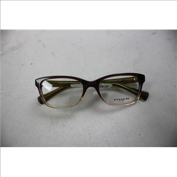 Coach Women's Rectangular Acetate Eyeglasses, Olive Brown Gradient/Olive