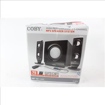 Coby, CS-MP77, High Proformance 2.1 Channel MP3 Speaker System