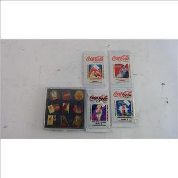 Coca-Cola Pins & Trading Card Packs, 5 Pieces | Property Room
