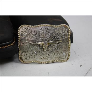 Cody James Men's Mustang Saddle Western Work Boots, Size 11.5D With Belt Buckle
