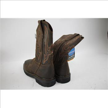 Cody James Men's Mustang Saddle Western Work Boots, Size 11.5D With Belt Buckle