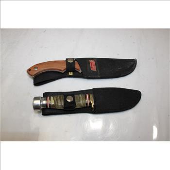 Coleman And Steel Warrior Fixed Blade Knives With Sheaths, 2 Pieces