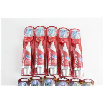 Colgate Total Advance 360 Degree And Colgate Optic White Electric Toothbrushes, 11 Pieces