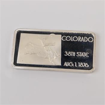 Colorado 38th State Fine Silver 1 Troy Oz Bar