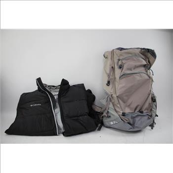 Columbia Men's Large Black Jacket & Ozark Trail Backpack