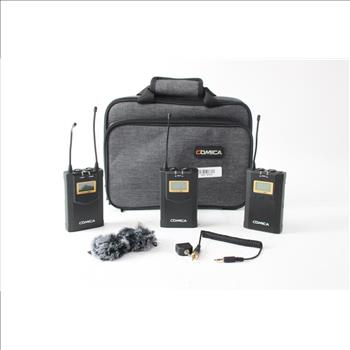 Comica CVM-WM100PLUS-TX Wireless Microphone System With Dual Channel Recording, 3 Set