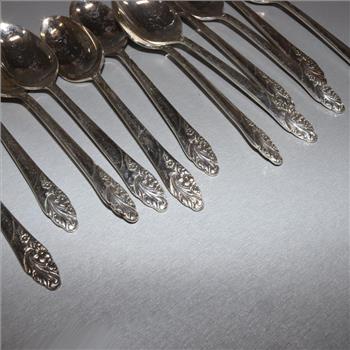 Community Oneida Sterling Silver Evening Star Spoons, 12 Pieces