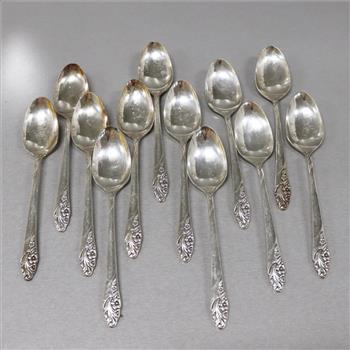 Community Oneida Sterling Silver Evening Star Spoons, 12 Pieces