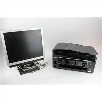 Computer Monitor And Printer, 2 Pieces