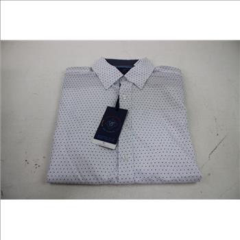 Construct 4-Way Stretch White Polka-Dot Button-Up, Large