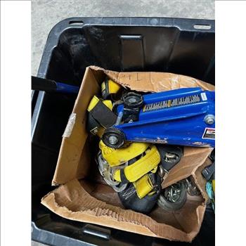 Container With Tow Straps, Chains And Rope