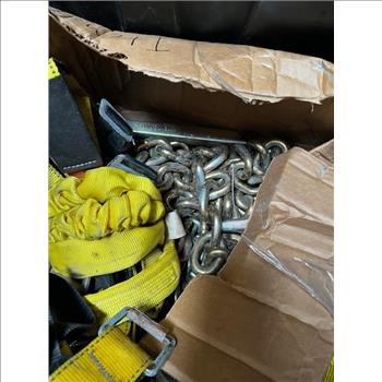 Container With Tow Straps, Chains And Rope