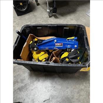 Container With Tow Straps, Chains And Rope