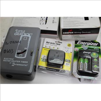 Cooper Wiring Switch And Outlets, Intermatic Water Heater Timer+ More Bulk Lot 12 Pieces