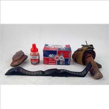 Copper Coated Bbs, Gun Holsters, And More, 5 Pieces