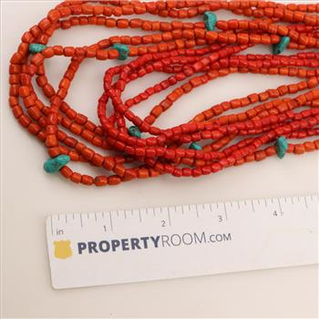 Coral Turquoise Bead Necklace