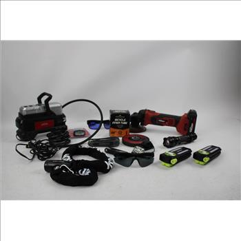 Cordless Angle Grinder, Portable Tire Inflator, Work Lights, And More