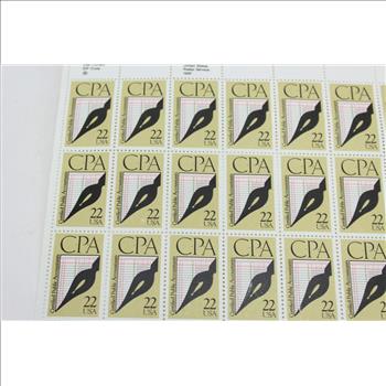 C.P.A. 22 Cent US Postage Stamp Sheet